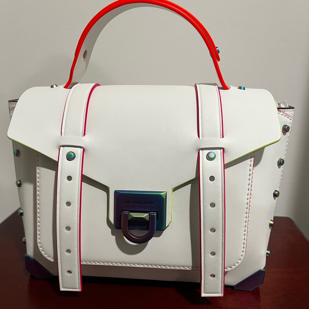 Michael Kors White Manhattan Purse